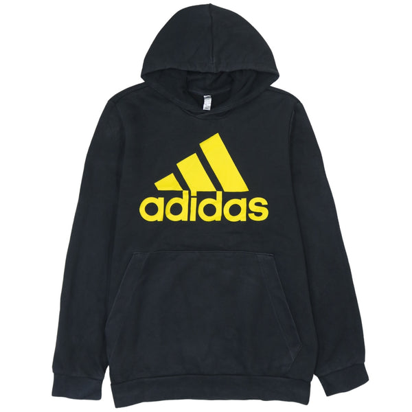 Adidas 90's Spellout Pullover Hoodie Medium Black Vintage Cotton