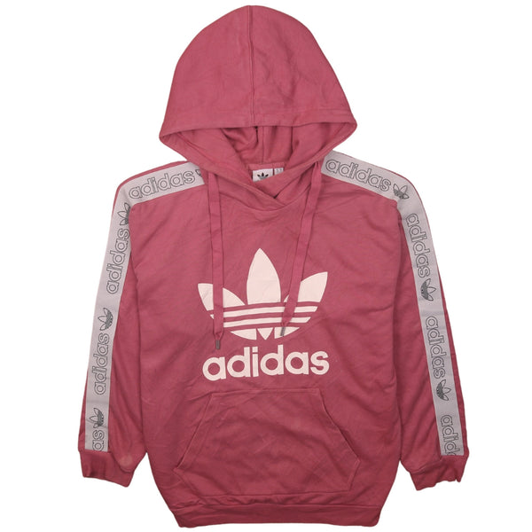 Adidas 90's Women's Pink Spellout Pullover Hoodie S Vintage