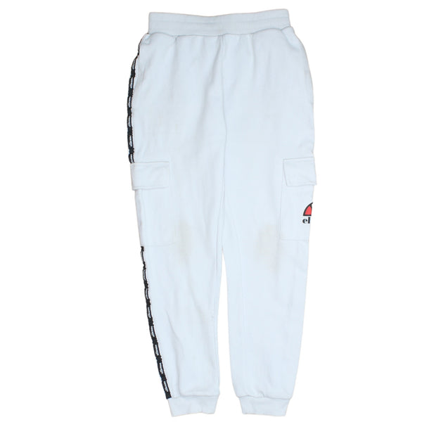 Ellesse 90's Men's Small White Joggers Sweatpants with Elastic Waist and Drawstrings