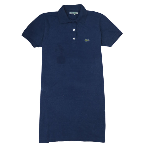 Lacoste 90's Short Sleeves Quarter Button Polo Shirt Large Navy Blue