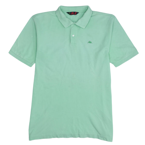 Kappa Men's 90's Quarter Button Short Sleeve Polo Shirt XLarge Green