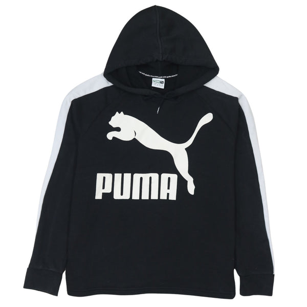 Puma 90's Spellout Pullover Hoodie Large Black