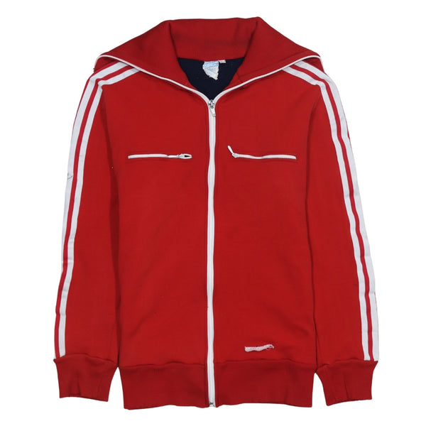 Adidas 90's Striped Sleeve Full Zip Up Sweatshirt XSmall  Red
