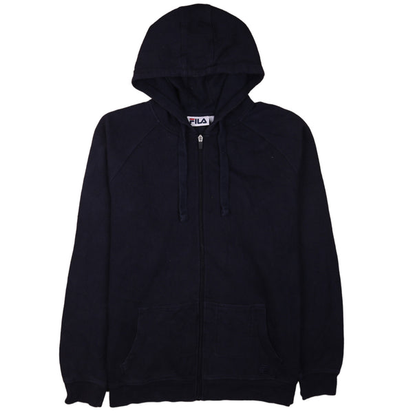 Fila 90's Full Zip Up Hoodie XLarge Navy Blue