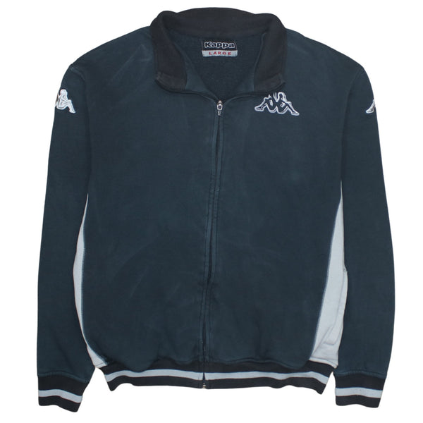 Kappa 90's Lightweight Full Zip Up Sweatshirt Medium Navy Blue