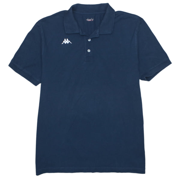 Kappa 90's Vintage Navy Blue Quarter Button Polo Shirt XLarge