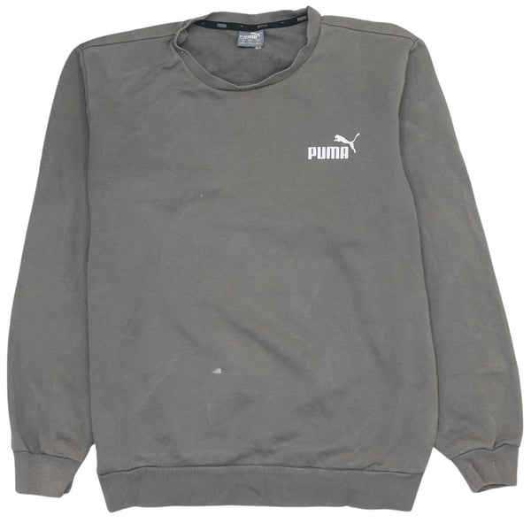 Puma 90's Men's Medium Heavyweight Grey Sweatshirt Hoodie Vintage