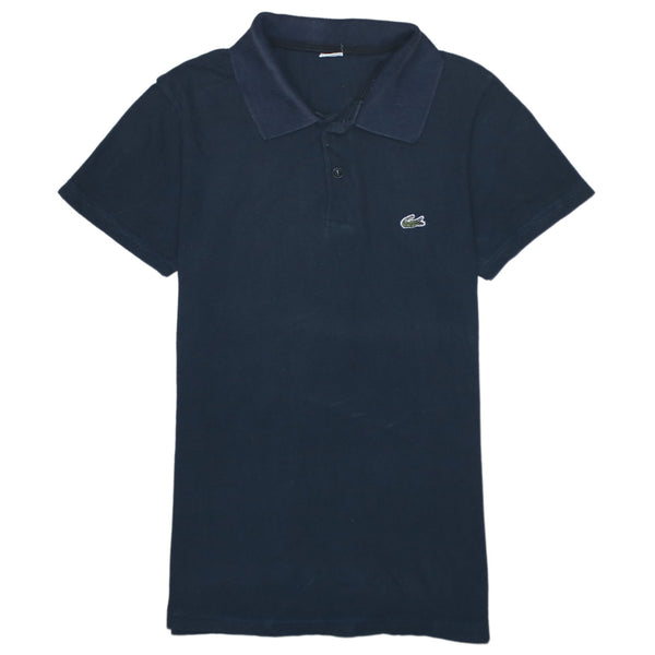 Lacoste 90's Short Sleeves Quarter Button Polo Shirt Large Navy Blue