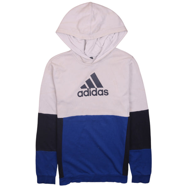 Adidas 90's Vintage Spellout Hoodie, Pullover Blue Women's Large