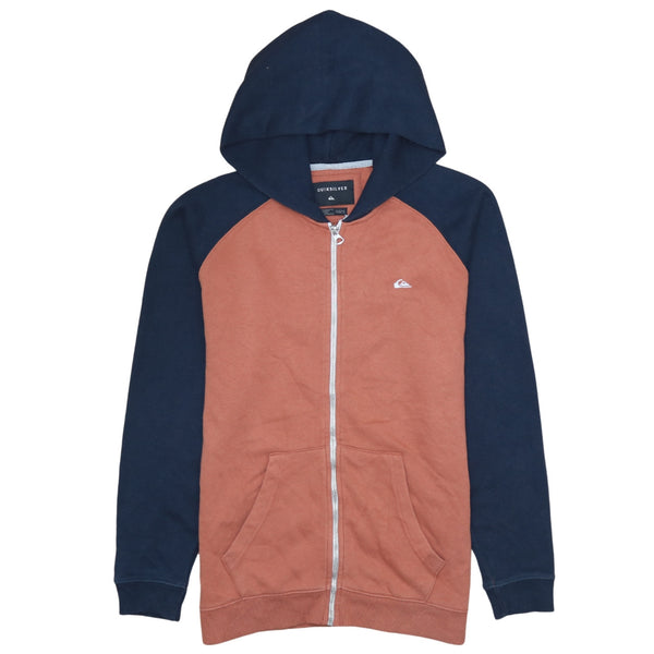 QuikSilver 90's Drawstring Pockets Full Zip Up Hoodie XLarge Navy Blue