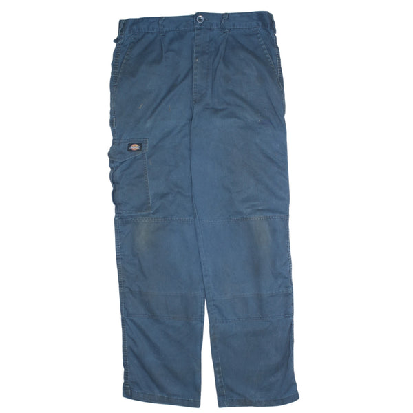 Dickies 90's Vintage Blue Baggy Trousers | Drawstring Straight Leg Pants 34