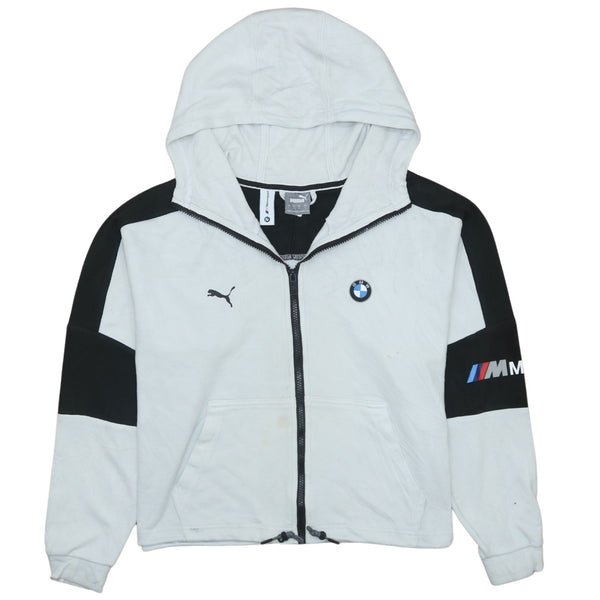 Puma 90's Vintage Sportswear Hoodie - White, Men's S, Full Zip Cotton