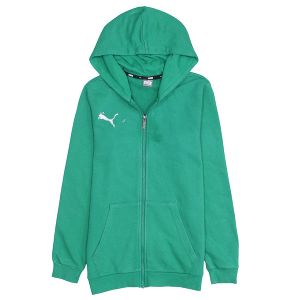 Puma 90's Drawstring Pockets Full Zip Up Hoodie XLarge Green