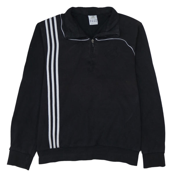 Adidas 90's Vintage Lightweight Quarter Zip Sweatshirt Black XL