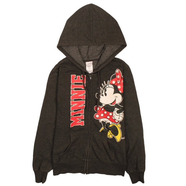 Vintage Disney 90s Minnie Mouse Grey Zip Hoodie Women's M Medium