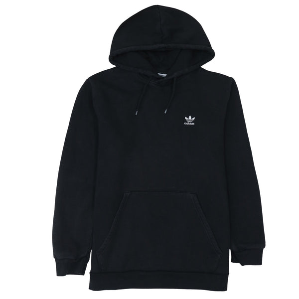 Adidas 90's Drawstring Pockets Pullover Hoodie Large Black