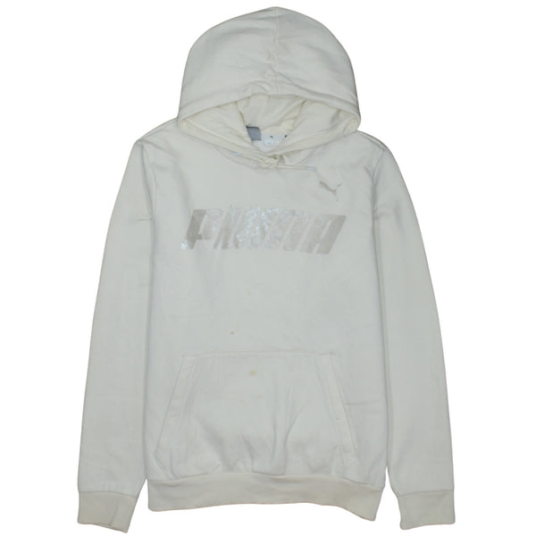 Puma 90's Spellout Pullover Hoodie Large Beige Cream