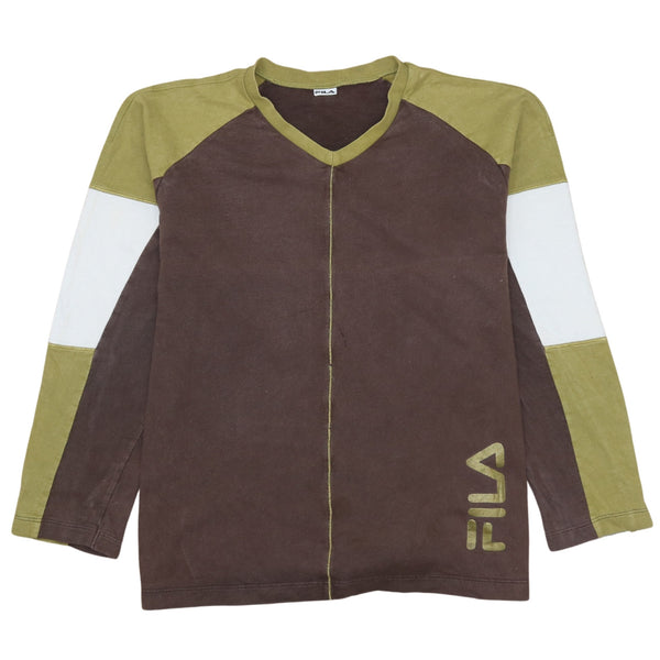 Vintage 90's Fila Heavyweight Cotton Zip Sweatshirt XL Brown