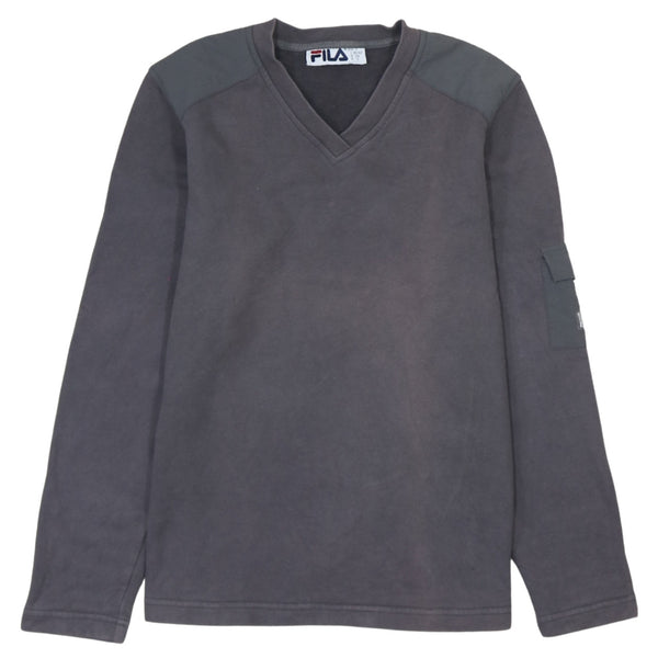 Fila Vintage 90's Black V Neck Men's Sweatshirt Small