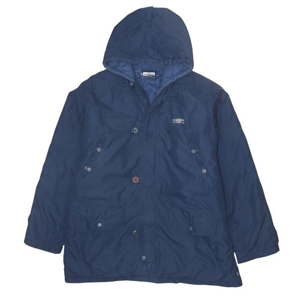 Umbro 90's Vintage Navy Blue Hooded Full Zip Windbreaker Men Large