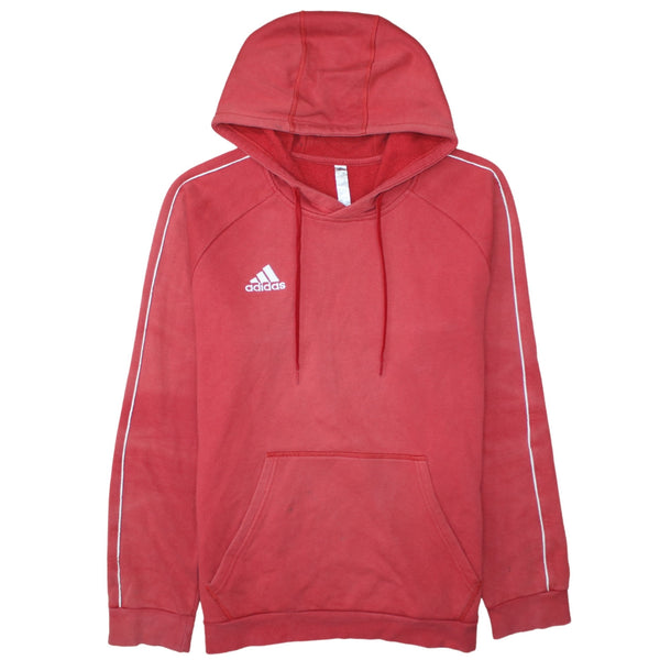 Adidas 90's Drawstring Pockets Pullover Hoodie Large Red