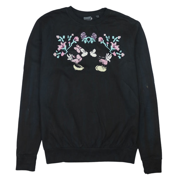 Vintage 90's Disney Mickey Mouse Crew Neck Sweatshirt Small Black