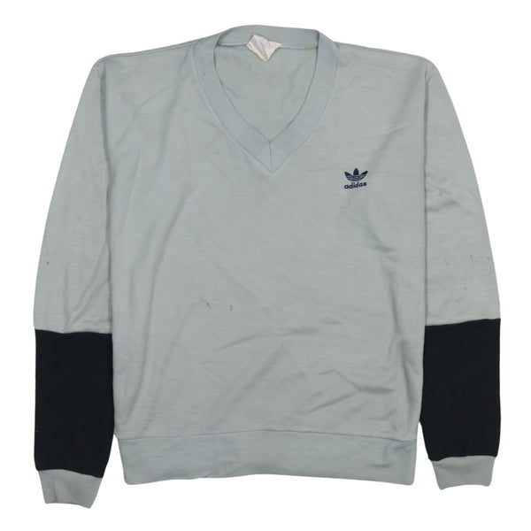 Adidas 90's Lightweight V Neck Sweatshirt Medium  Grey