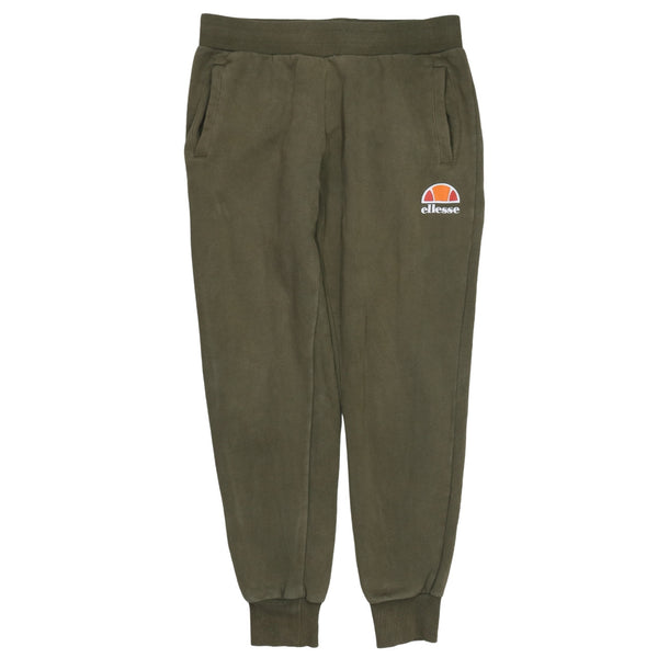 Ellesse 90's Rib Cuff Casual Joggers / Sweatpants 30 Green