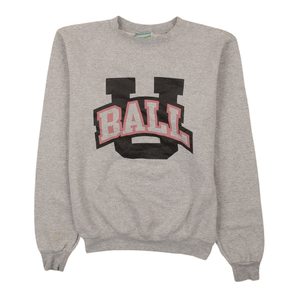 Champion Vintage 90's U Ball Grey Crew Neck Sweatshirt XS Retro