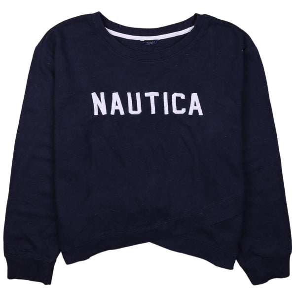 Nautica 90's Spellout Crew Neck Sweatshirt XL Navy Blue Vintage