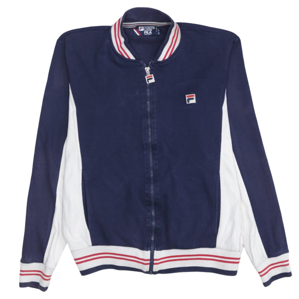 Fila 90's Lightweight Full Zip Up Sweatshirt Large Navy Blue
