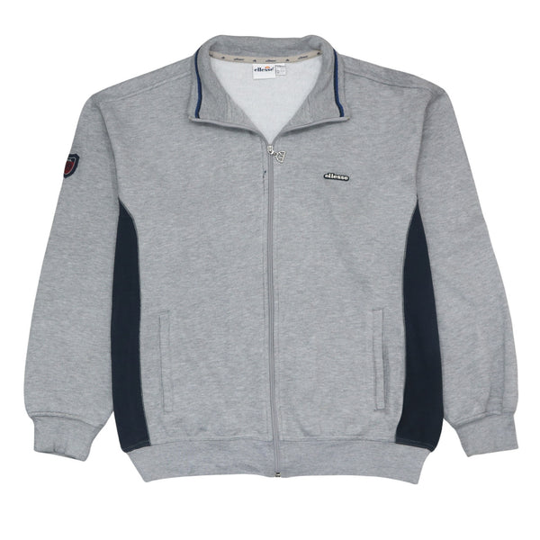 Vintage Ellesse 90's Lightweight Full Zip Grey Sweatshirt Men's Large