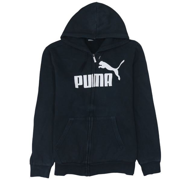 Puma 90's Spellout Full Zip Up Hoodie Medium Black