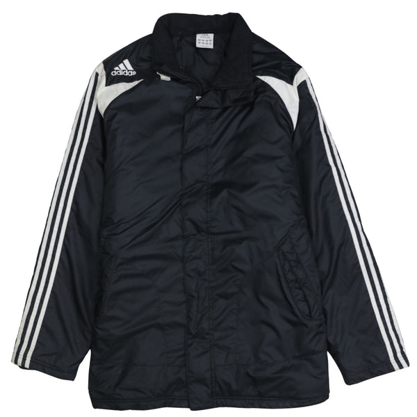 Adidas 90's Striped Sleeve Full Zip Up Windbreaker Large Black