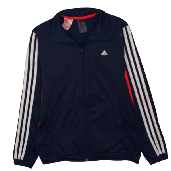 Adidas 90's Navy Blue Striped Zip Sweatshirt, Women's Large, Vintage