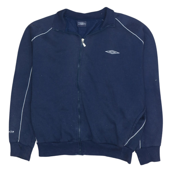 Vintage Umbro 90's Navy Blue Lightweight Zip Up Sweatshirt Large