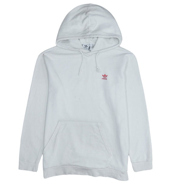 Adidas 90's White Pullover Hoodie XL with Drawstring & Pockets