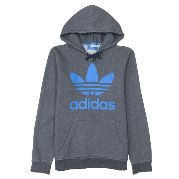 Adidas 90's Spellout Pullover Hoodie Small Grey