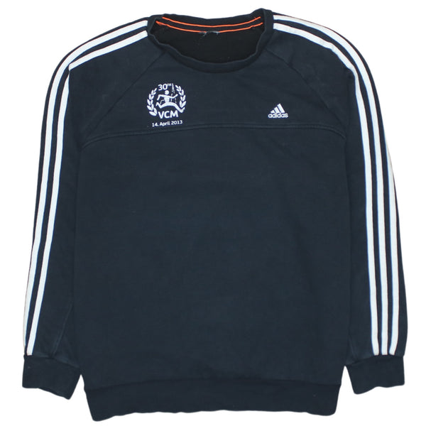 Adidas 90's Striped Sleeve Crew Neck Sweatshirt XLarge  Black