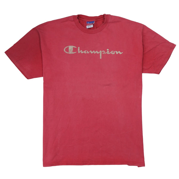 Champion Vintage 90's Red Spellout Short Sleeve T-Shirt Men's XL