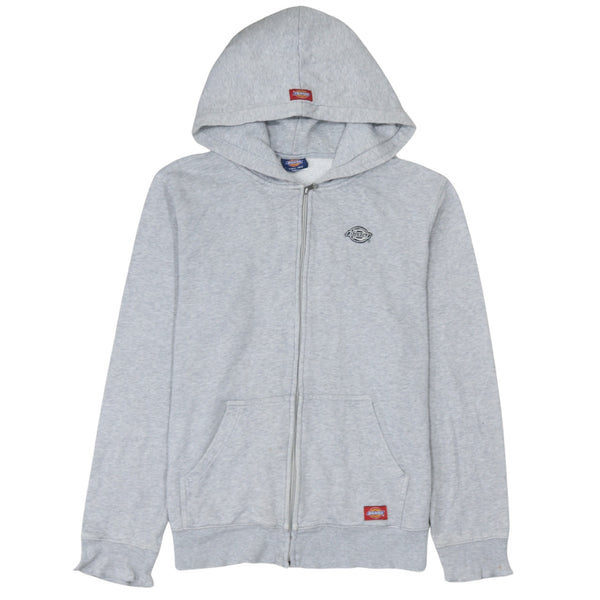 Dickies 90's Drawstring Pockets Full Zip Up Hoodie Medium Grey