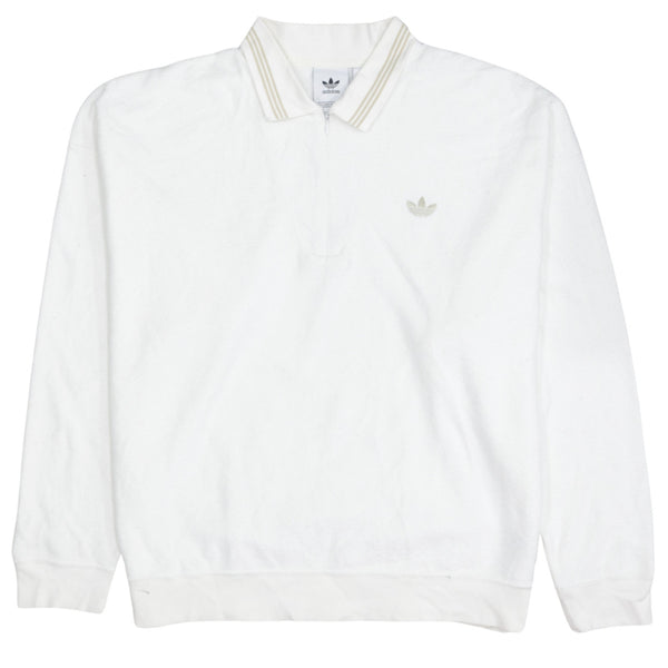 Adidas 90's Lightweight Quarter Zip Sweatshirt Large White
