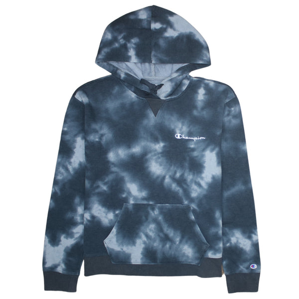 Champion 90's Drawstring Pockets Pullover Hoodie Large Black