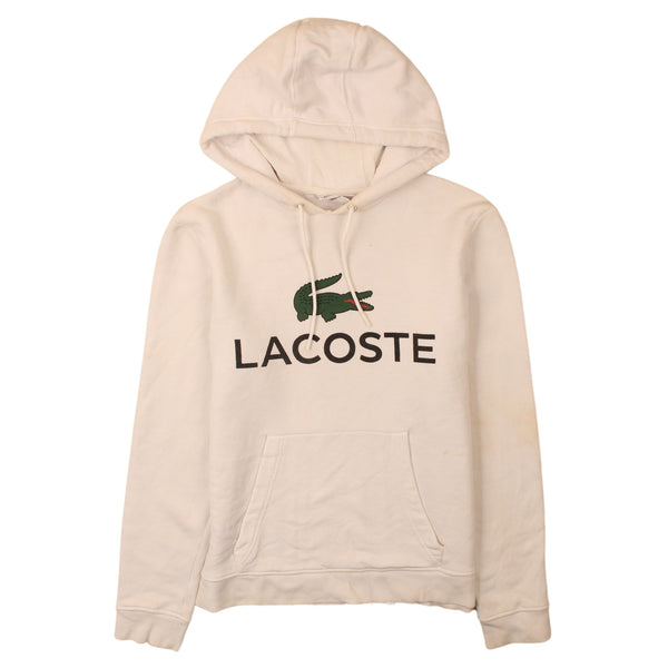 Vintage Lacoste 90's White Spellout Pullover Hoodie Men XSmall