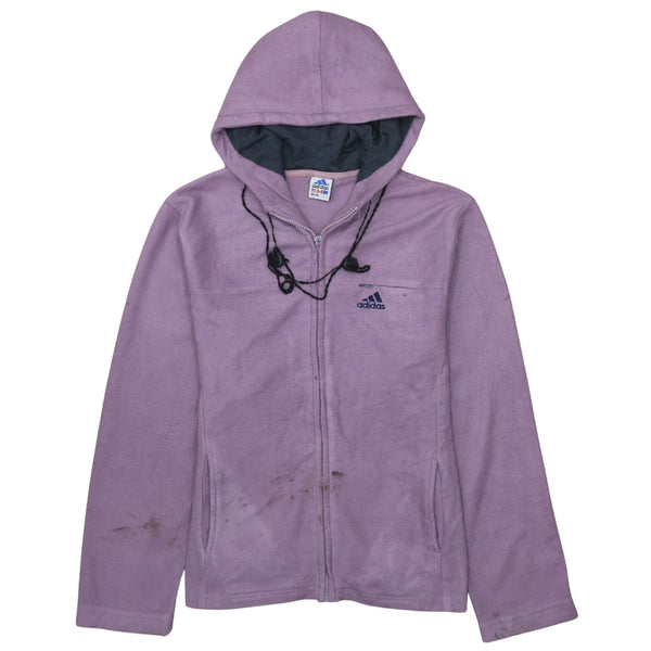 Adidas Vintage 90's Purple Zip Up Fleece Jumper Men's Large