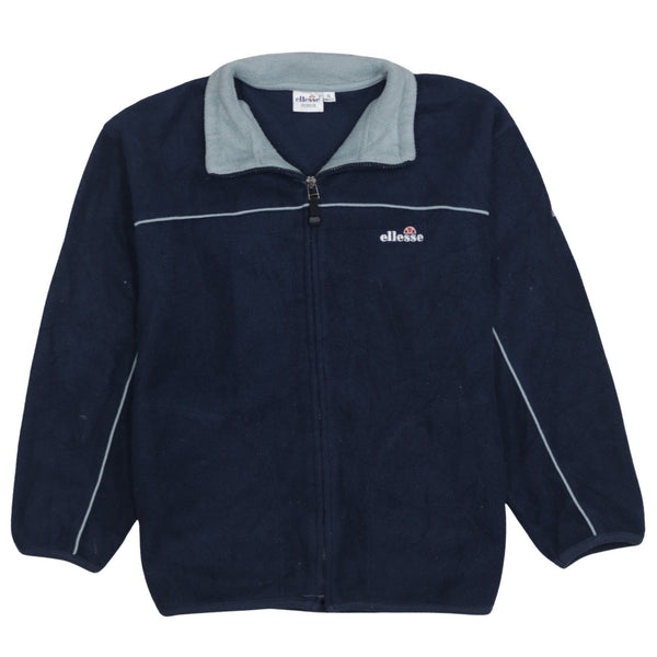 Ellesse 90's Hiking Warm Full Zip Up Fleece Jumper XLarge Navy Blue