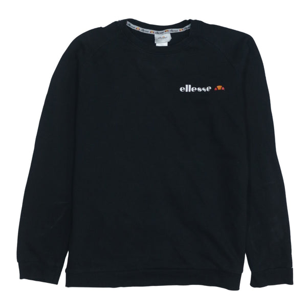 Ellesse 90's Large Black Lightweight Crew Neck Sweatshirt Vintage