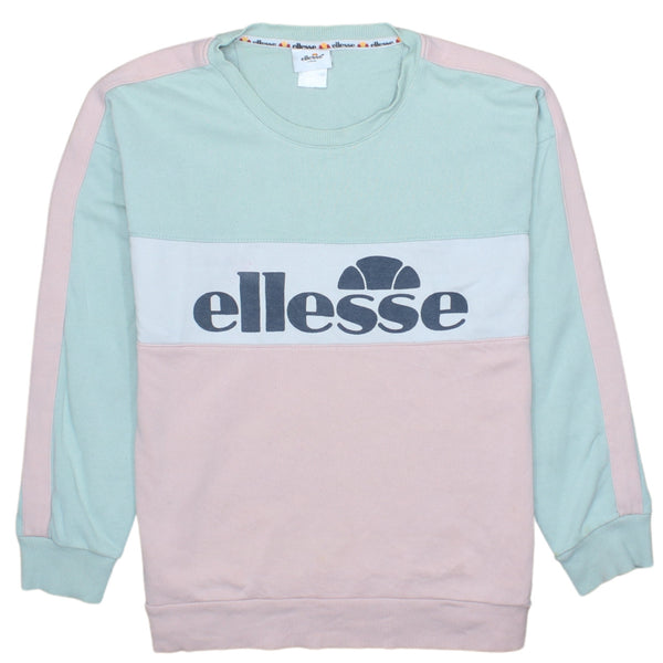 Vintage Ellesse 90's Blue Spellout Crew Neck Sweatshirt Men's XSmall