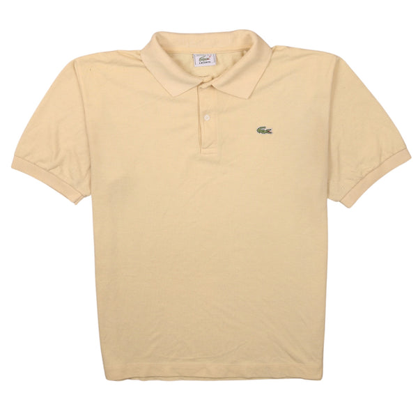 Lacoste 90's Short Sleeves Quarter Button Polo Shirt Large  Yellow