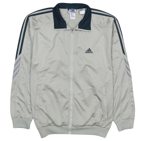 Adidas 90's Lightweight Full Zip Up Sweatshirt Medium Beige Cream